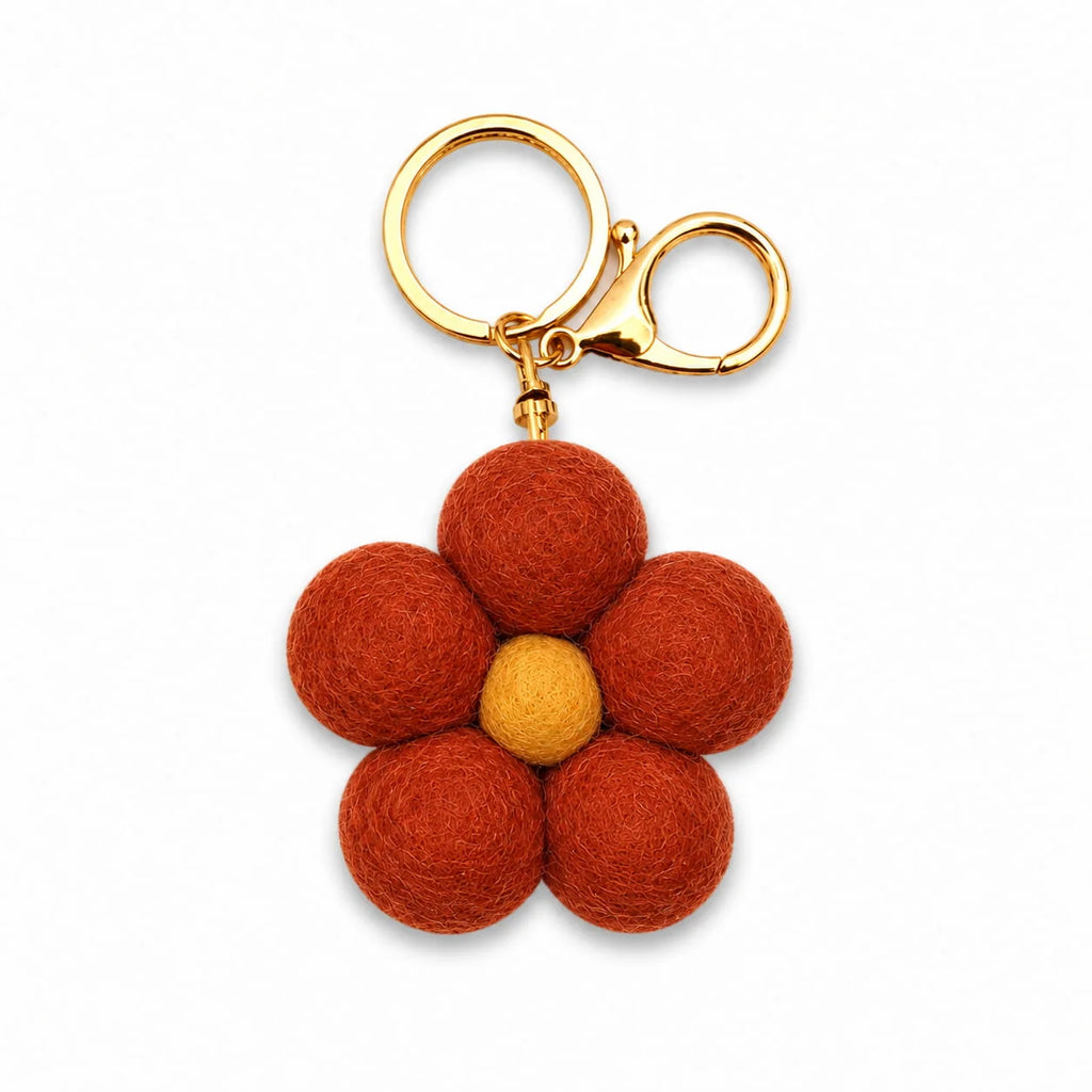Felt Flower Keychain | Bag Charm - Vintage Petals