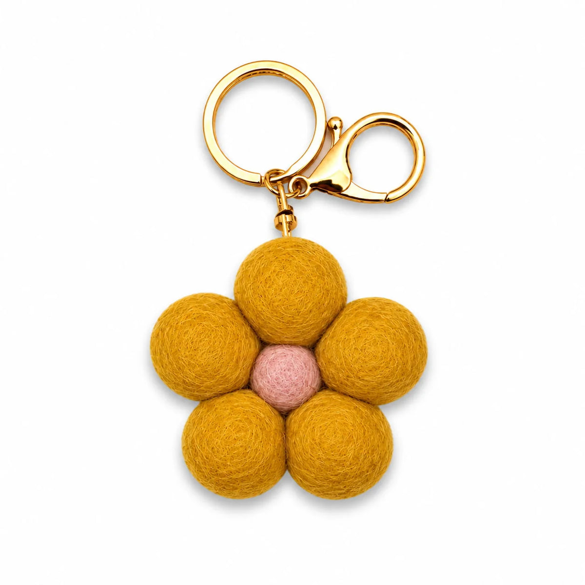 Felt Flower Keychain | Bag Charm - Vintage Petals