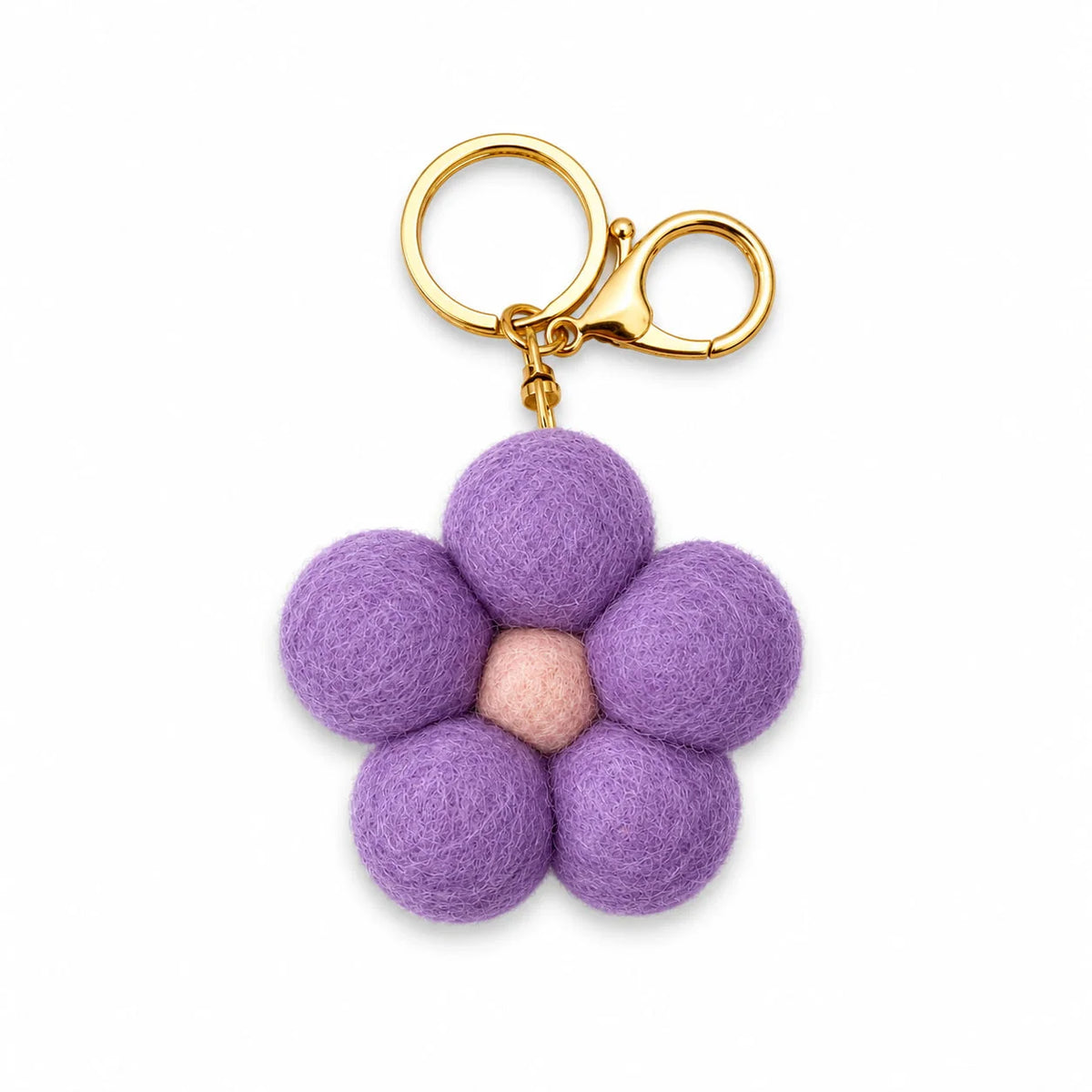 Felt Flower Keychain | Bag Charm - Vintage Petals
