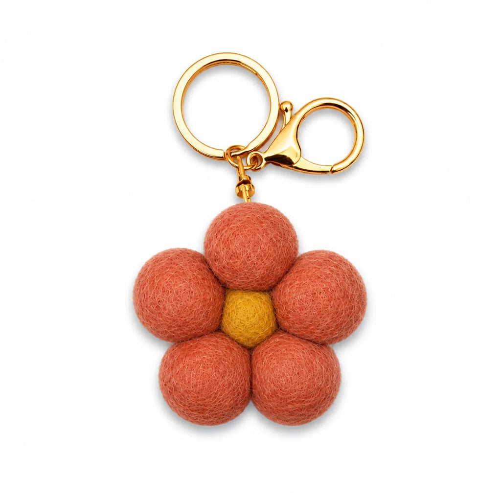 Felt Flower Keychain | Bag Charm - Vintage Petals