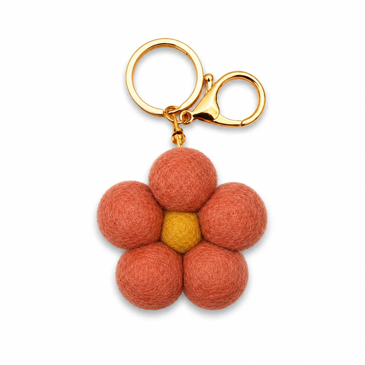 Felt Flower Keychain | Bag Charm - Vintage Petals