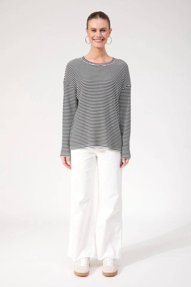 Levi Stripe Long Sleeve Tshirt - Black
