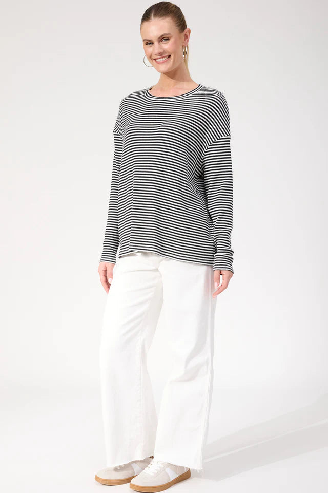 Levi Stripe Long Sleeve Tshirt - Black
