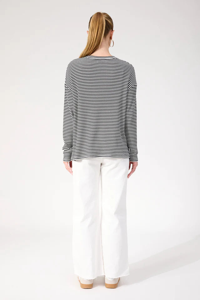 Levi Stripe Long Sleeve Tshirt - Black