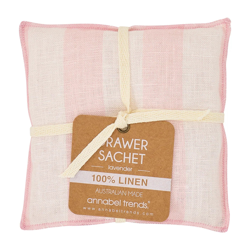 Linen Drawer Sachet | Pink Stripe