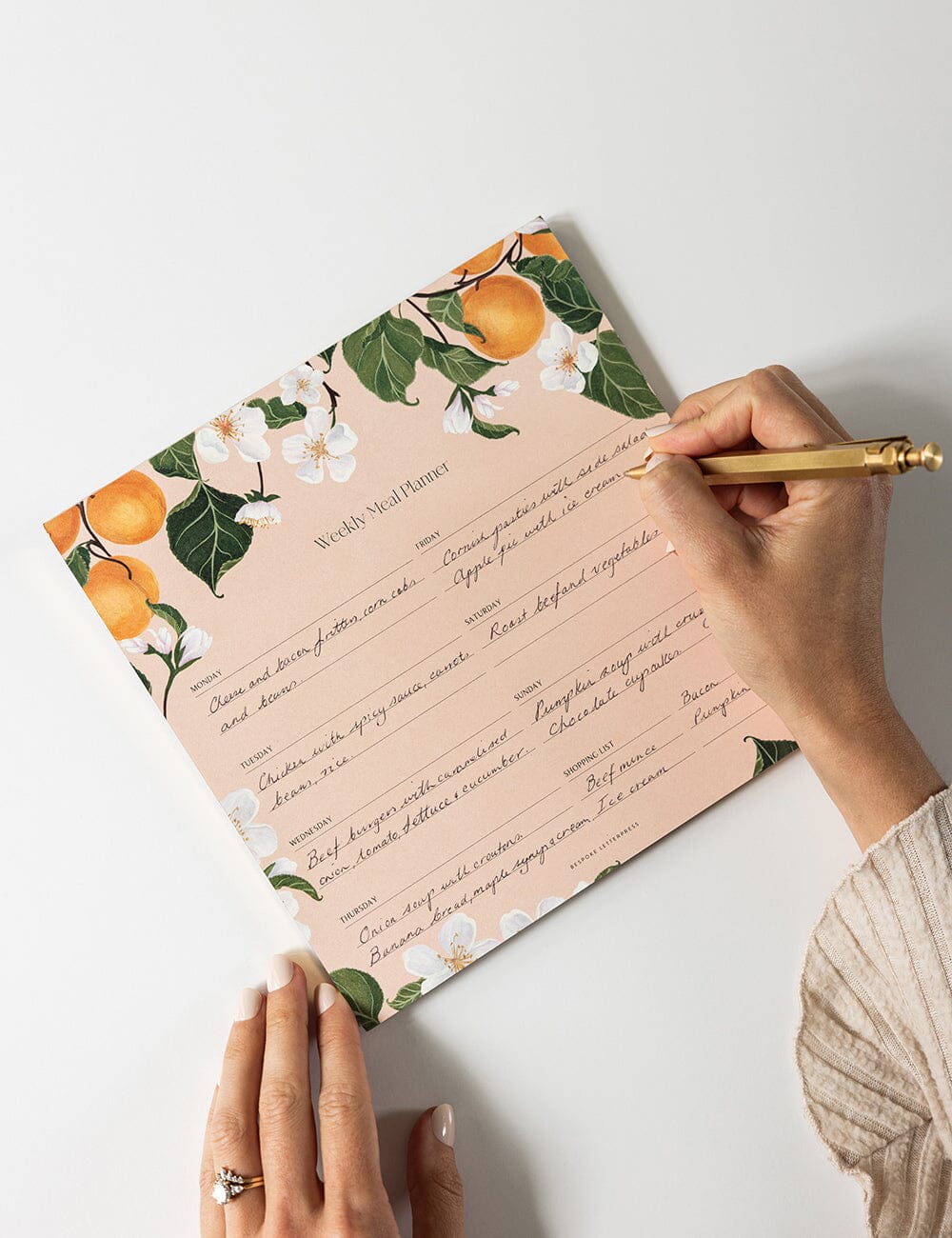Meal Planner Notepad | Peaches