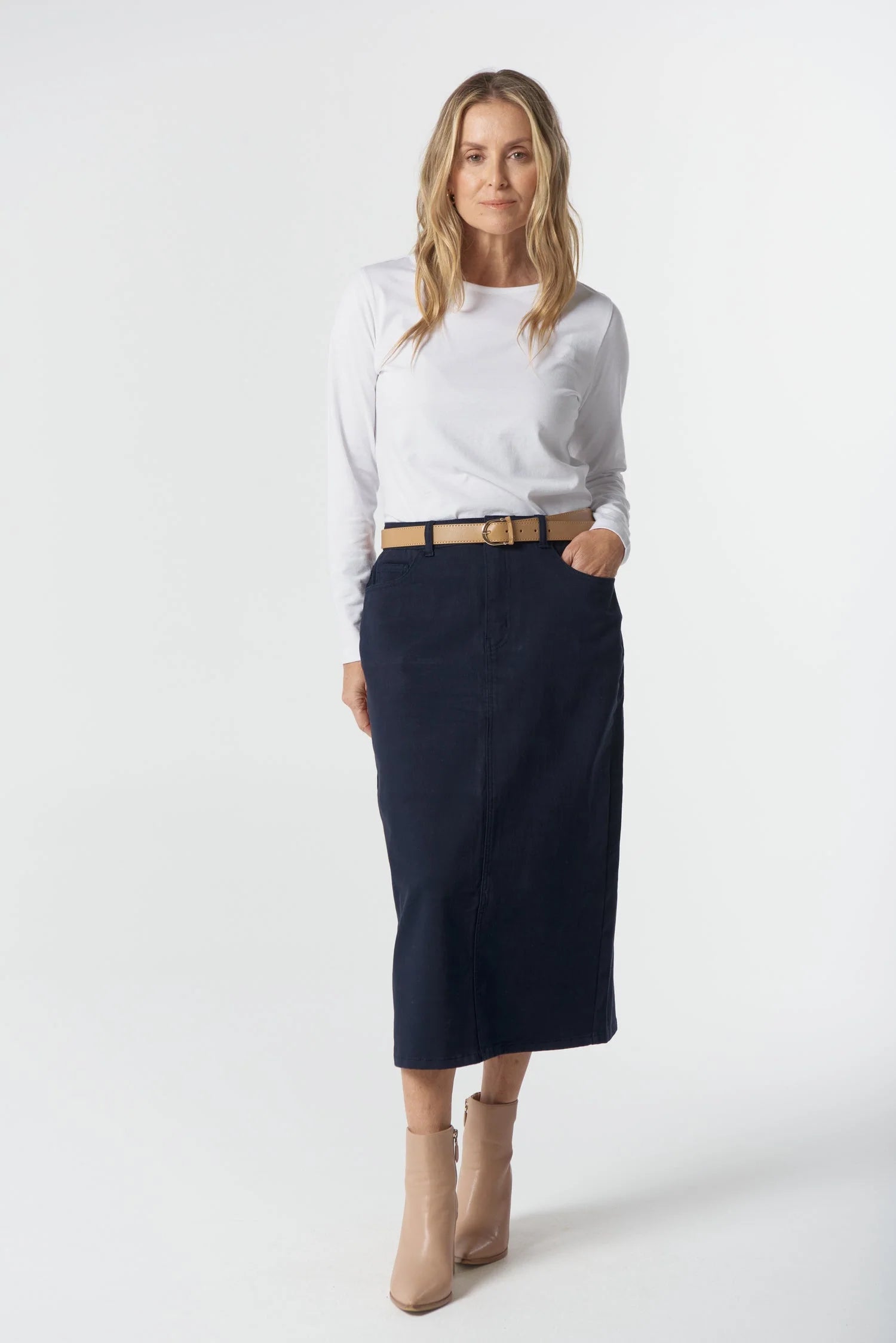 5 Pocket Maxi Skirt - Dark Navy