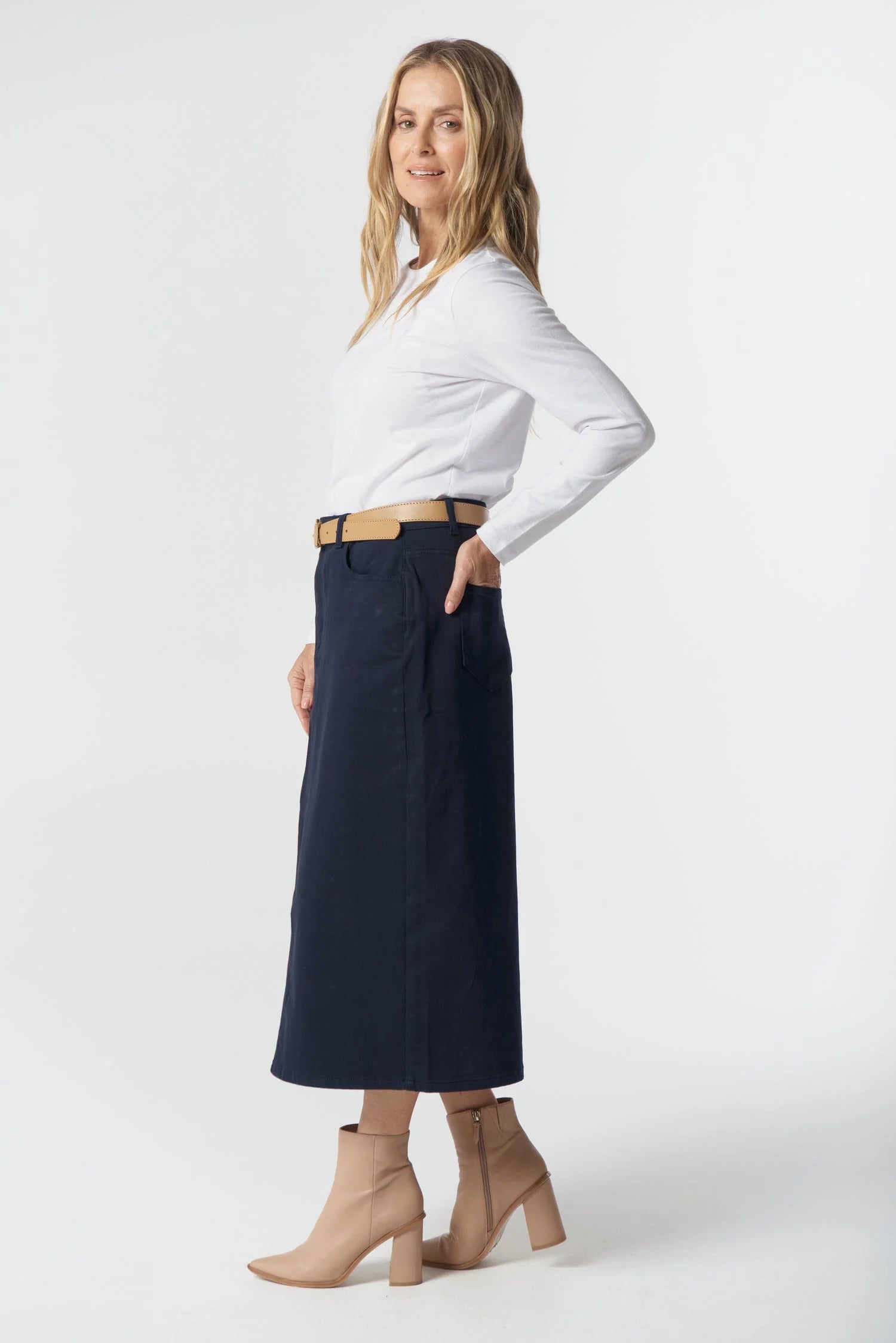 5 Pocket Maxi Skirt - Dark Navy