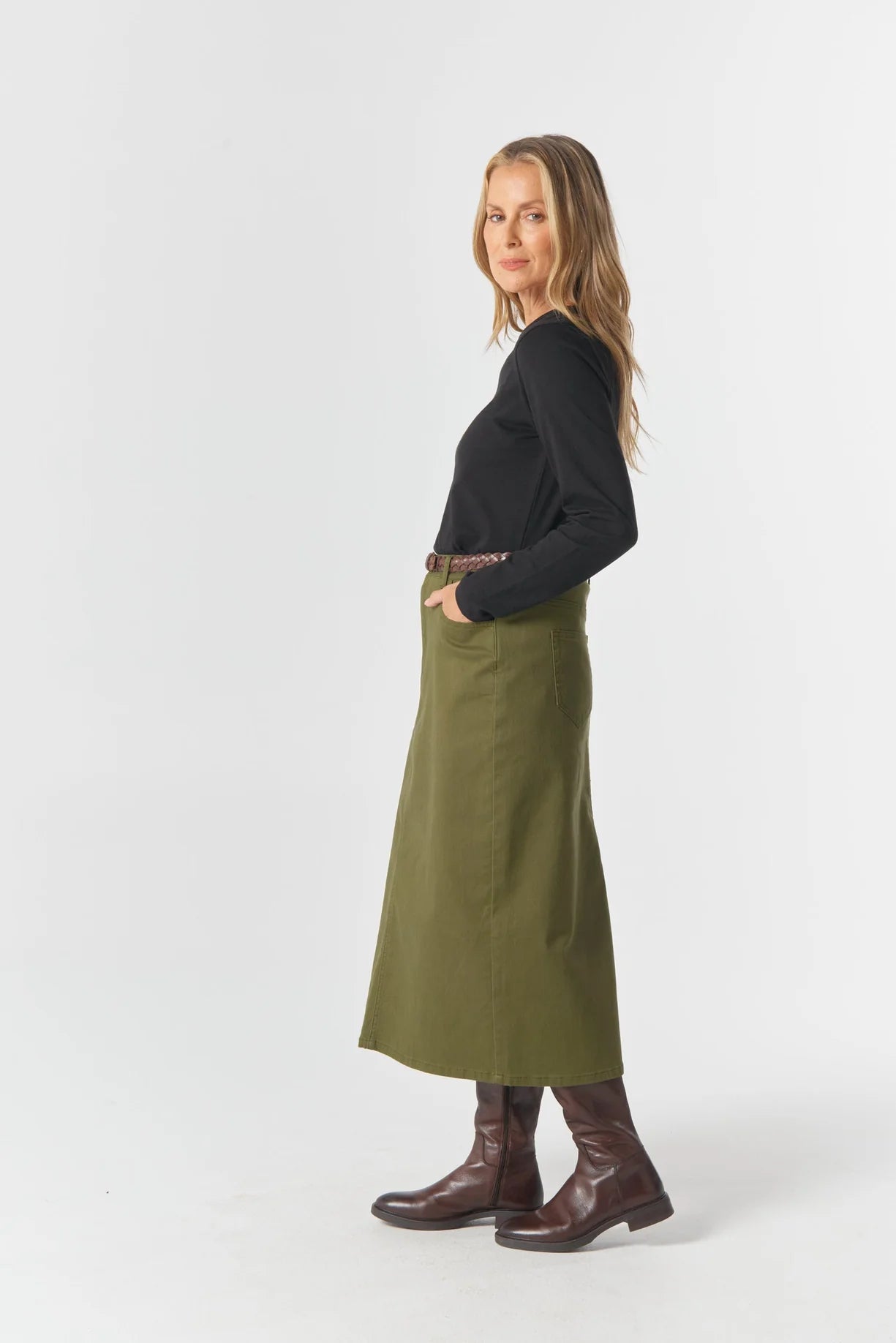 5 Pocket Maxi Skirt - Sage