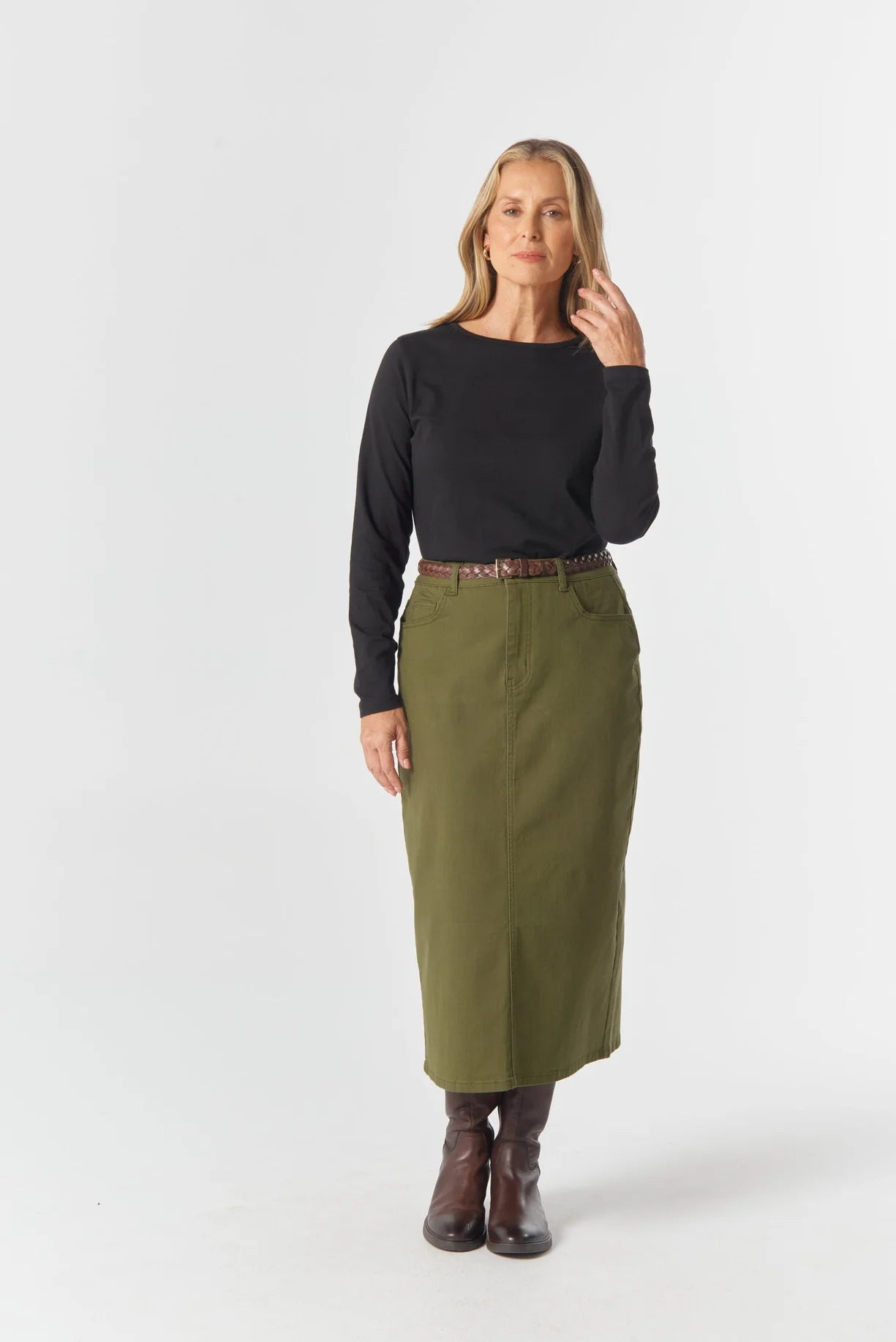 5 Pocket Maxi Skirt - Sage