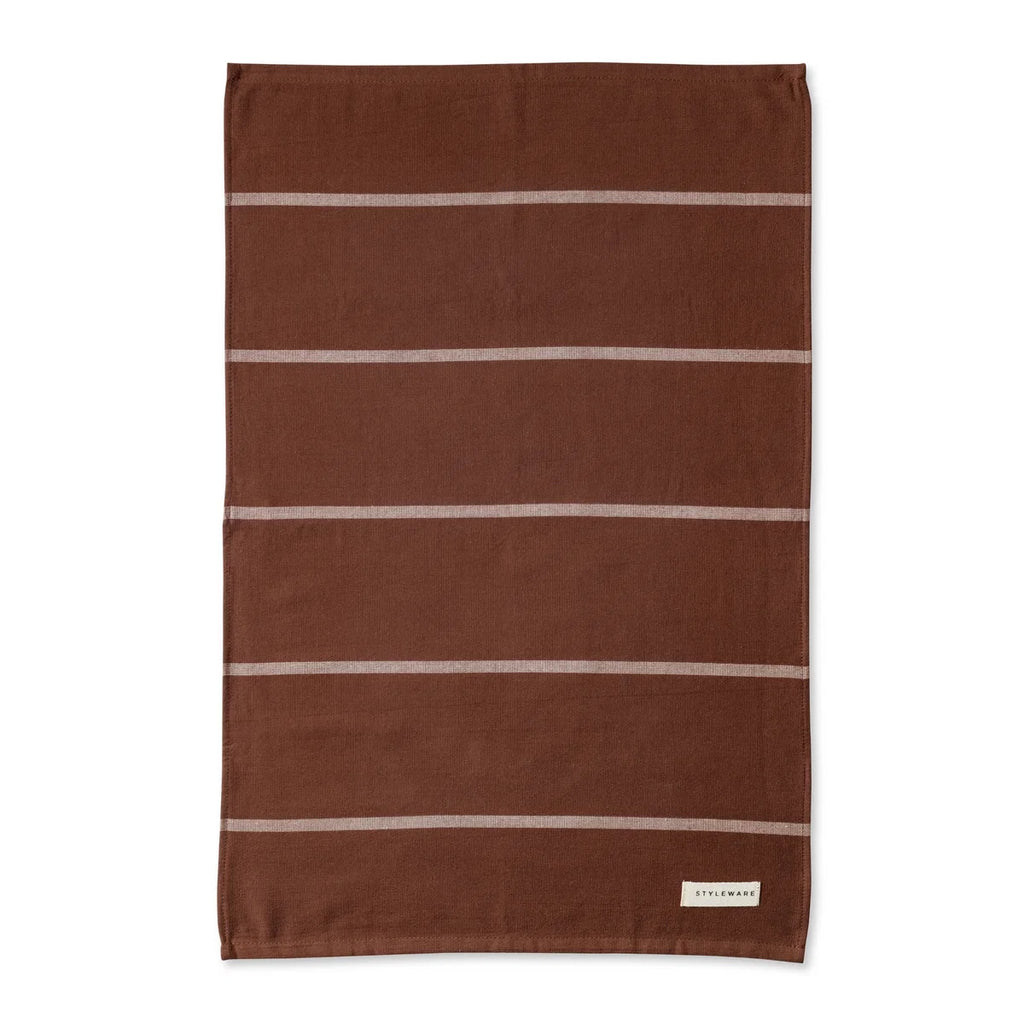 Styleware Between The Lines II Tea Towel | Mocha
