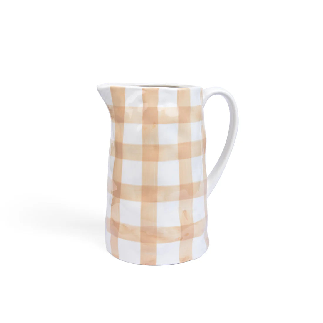 NOSS Ceramic Medium Jug | Beige Gingham