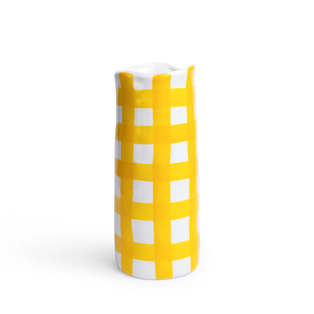 NOSS Ceramic Medium Vase | Yellow Gingham