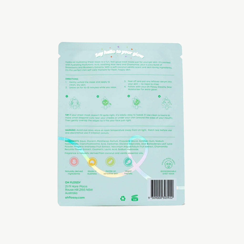 Oh Flossy Skincare | Hydra Hit Hydrating Coconut Mask