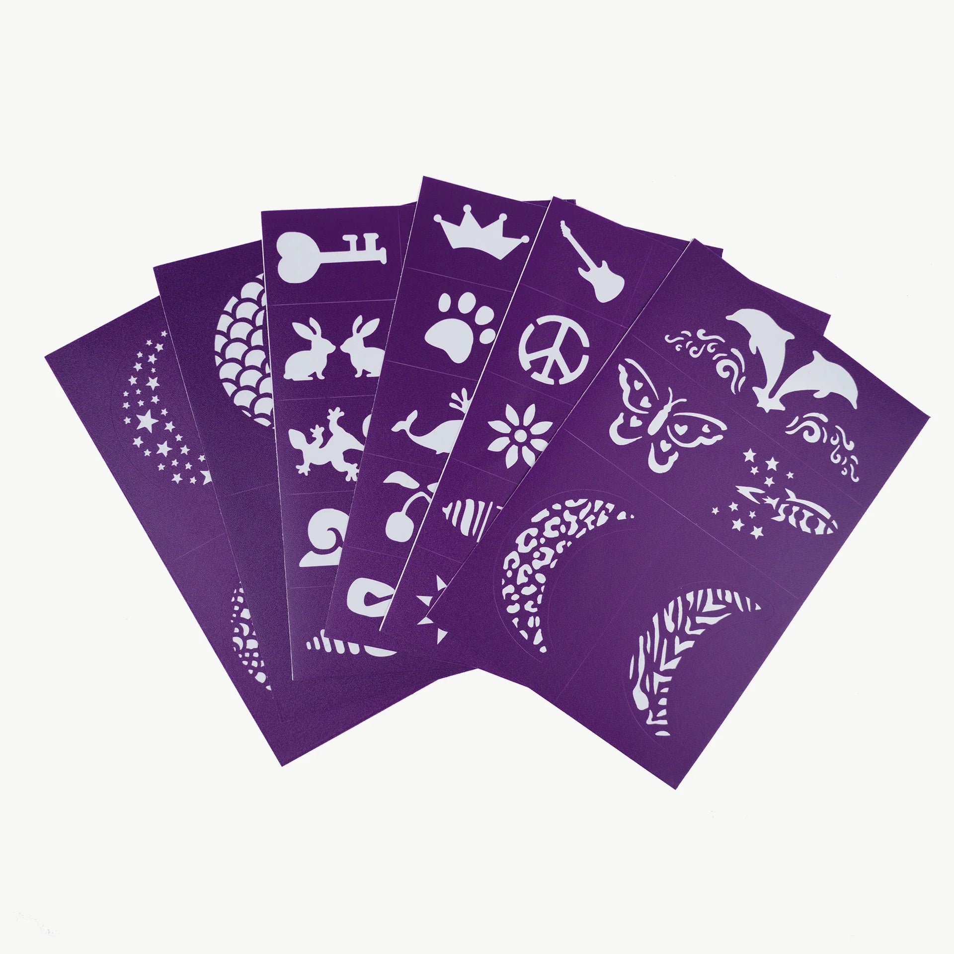 Oh Flossy Reusable Adhesive Face Paint & Makeup Stencils | Purple