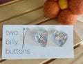Silver Organic Heart Studs