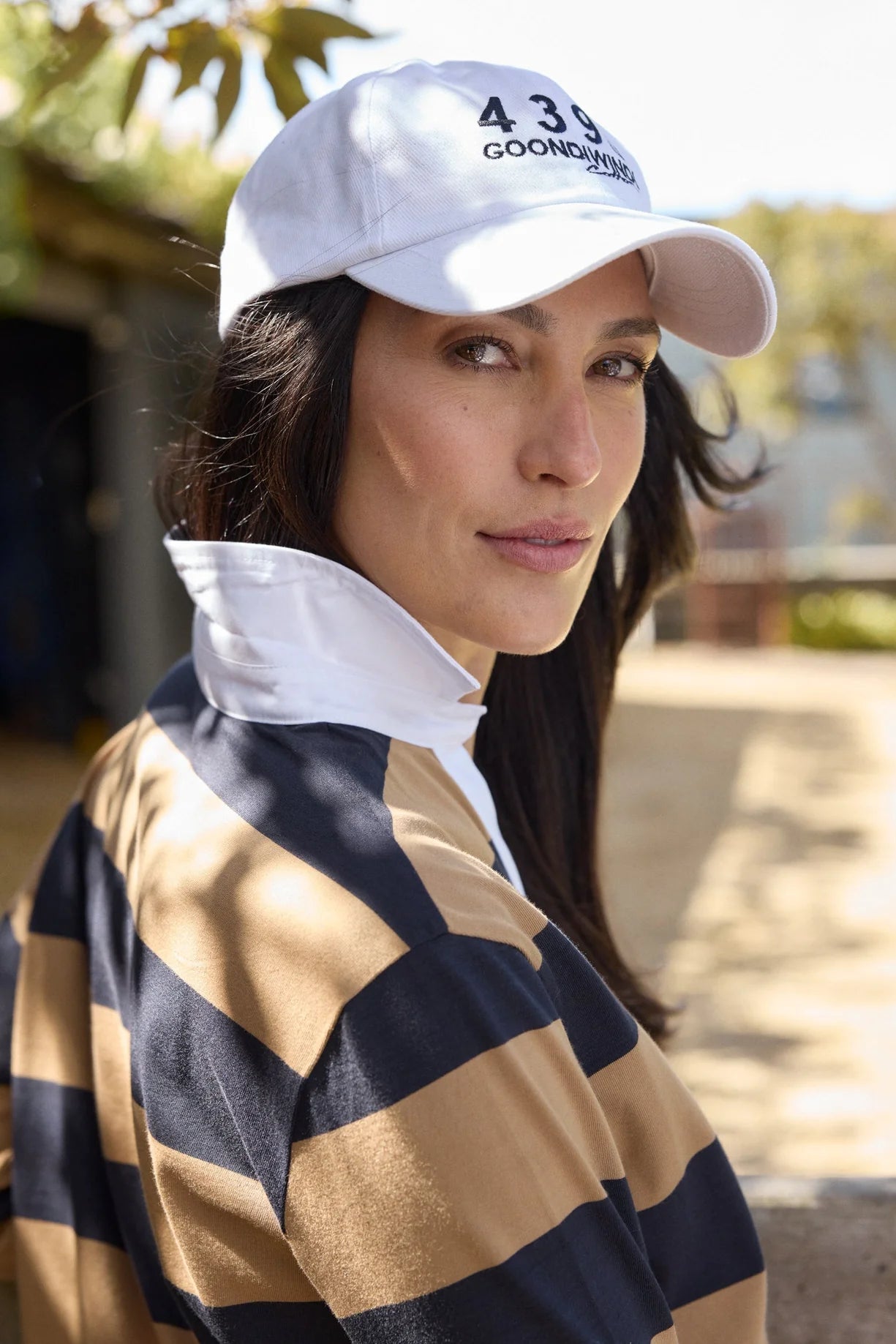 Overland Cotton Rugby Top - Iced Coffee/Navy