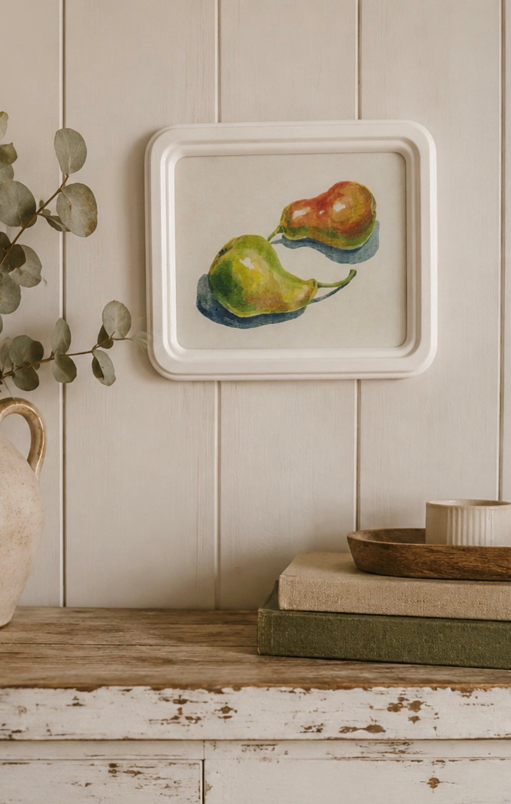 Frutta Glass Framed Print - Pears