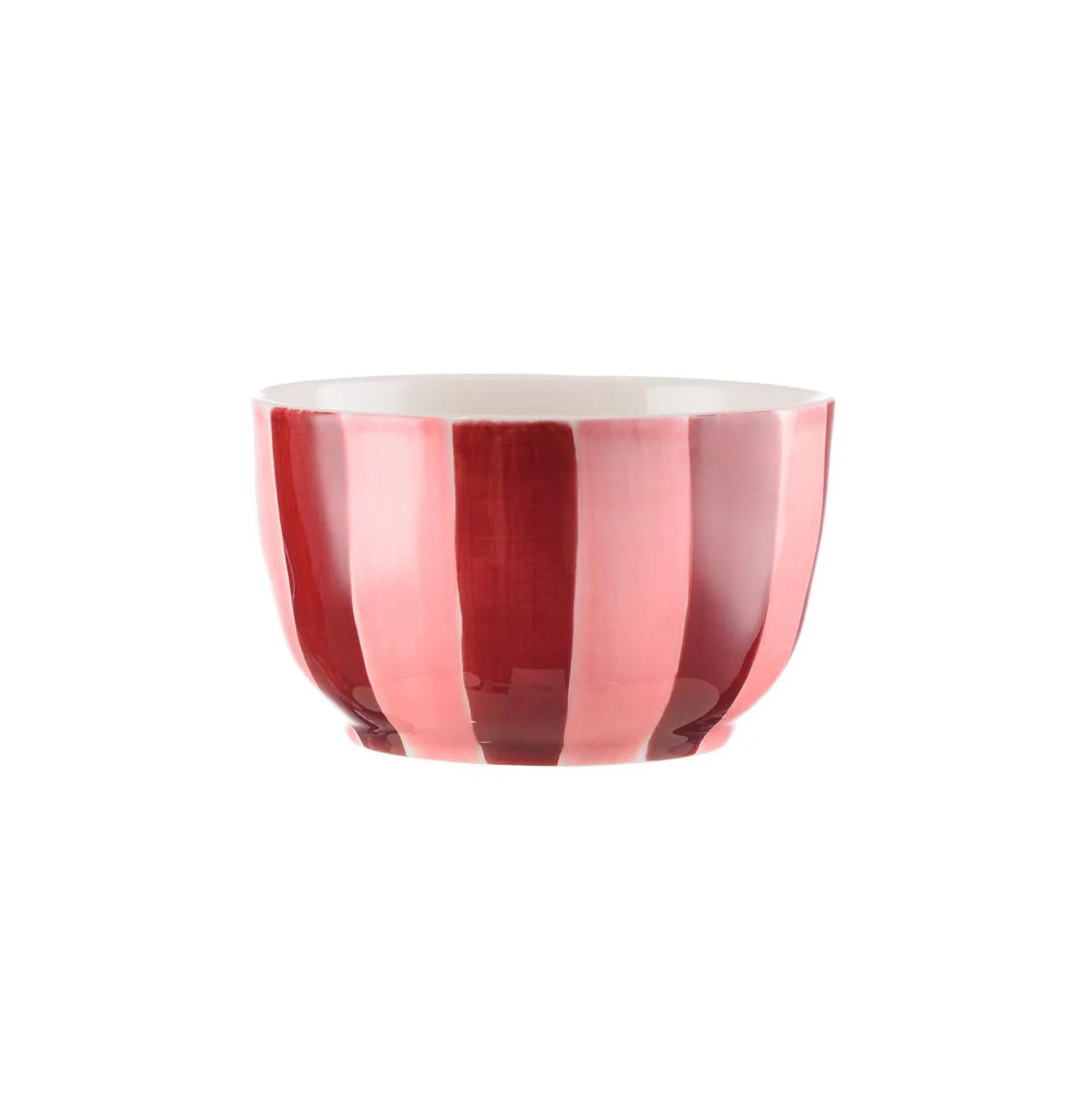 NOSS Ceramic Small Bowl | Pink & Burgundy Stripe