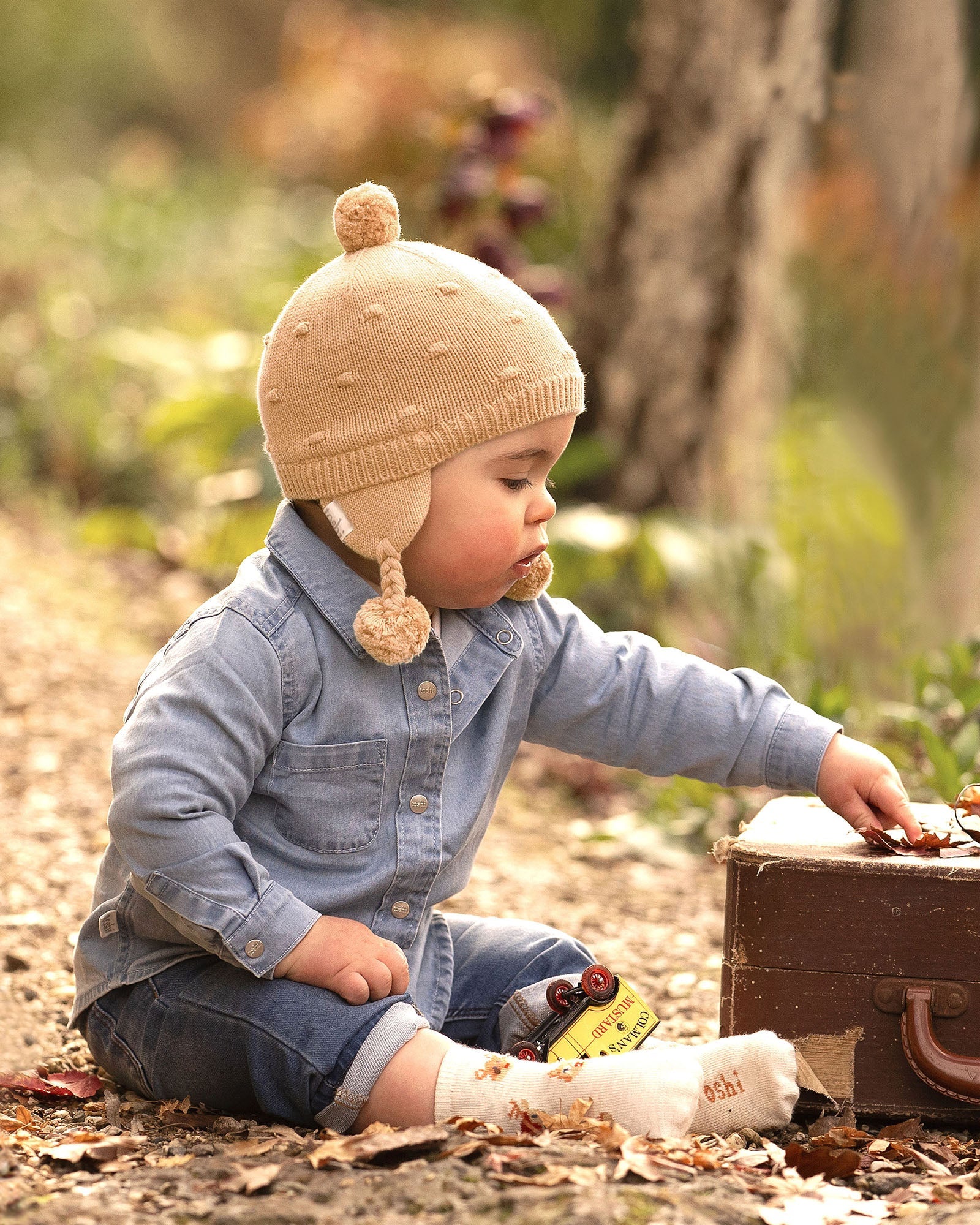 Organic Beanie Earmuff Popcorn - Driftwood