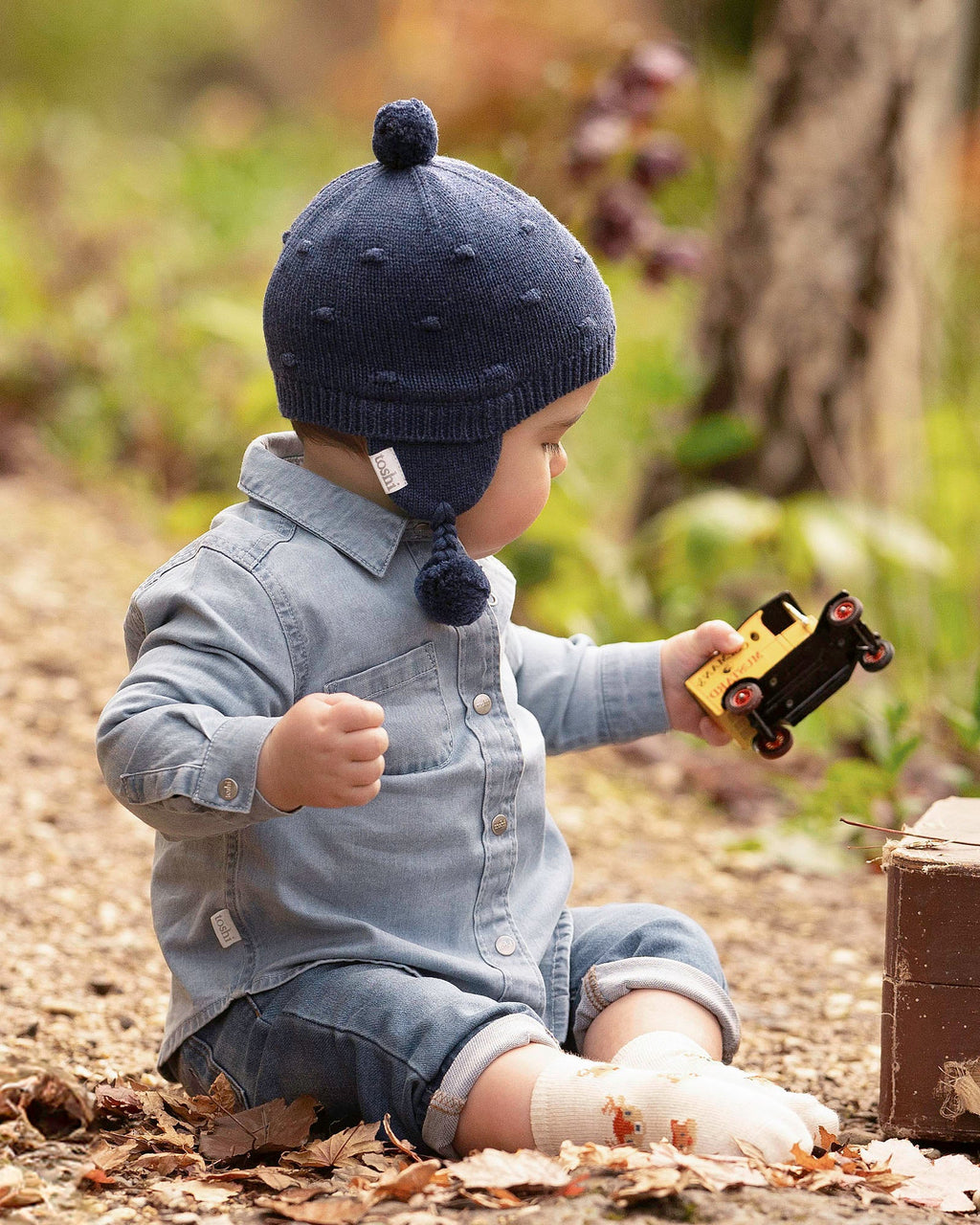 Organic Beanie Earmuff Popcorn - Ink