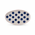 NOSS Small Oval Ceramic Platter - Pink Rim & Navy Spots