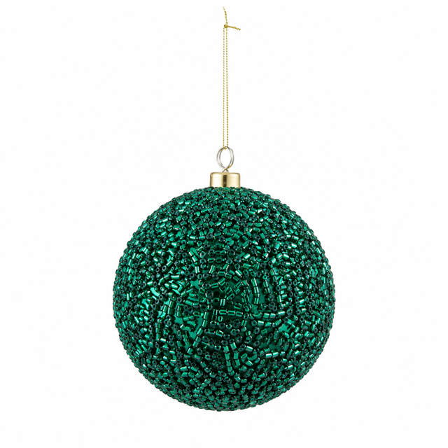 10cm Lustre Bauble | Green