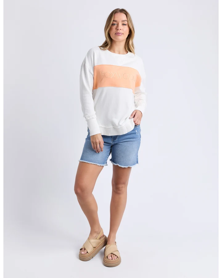 Simplified Crew - Vintage White & Peach