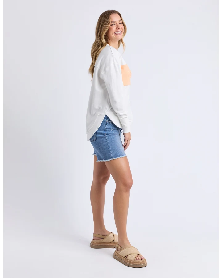 Simplified Crew - Vintage White & Peach