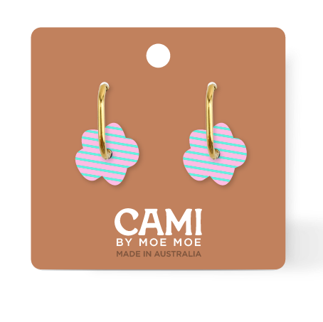 CAMI : Striped Flower Soft Pink/Aqua