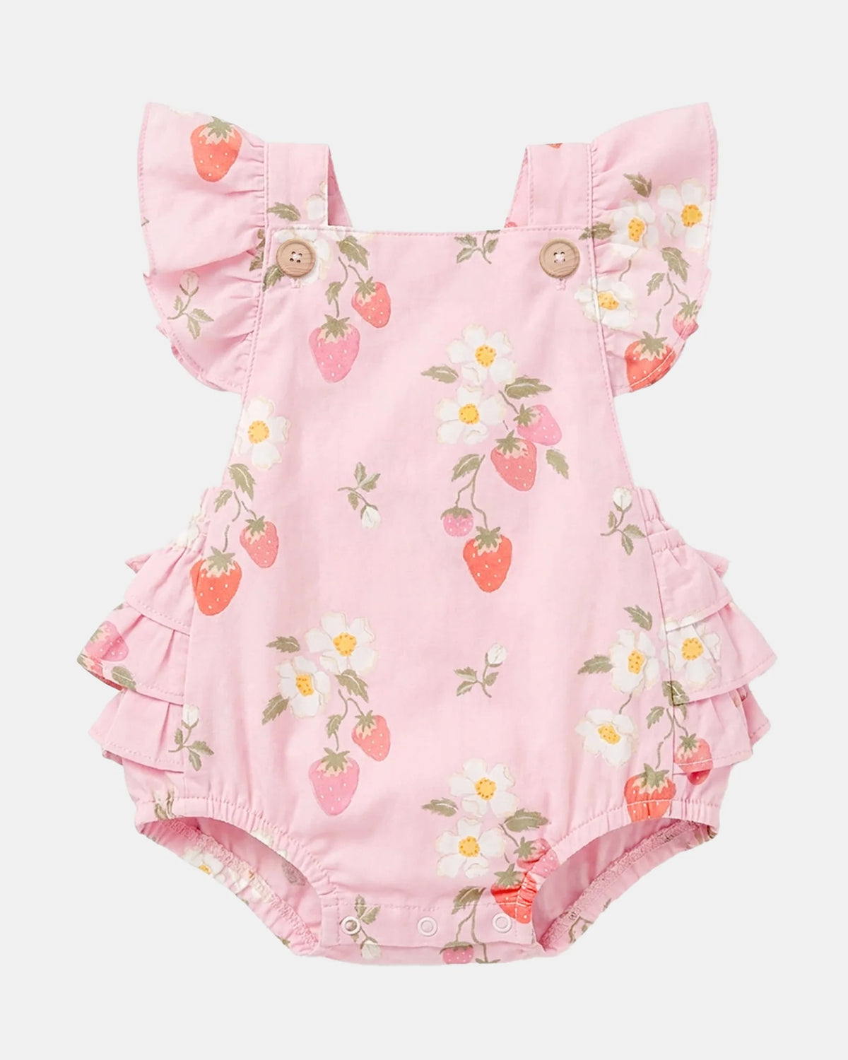 Toshi Baby Romper Strawberry Fields | Blossom