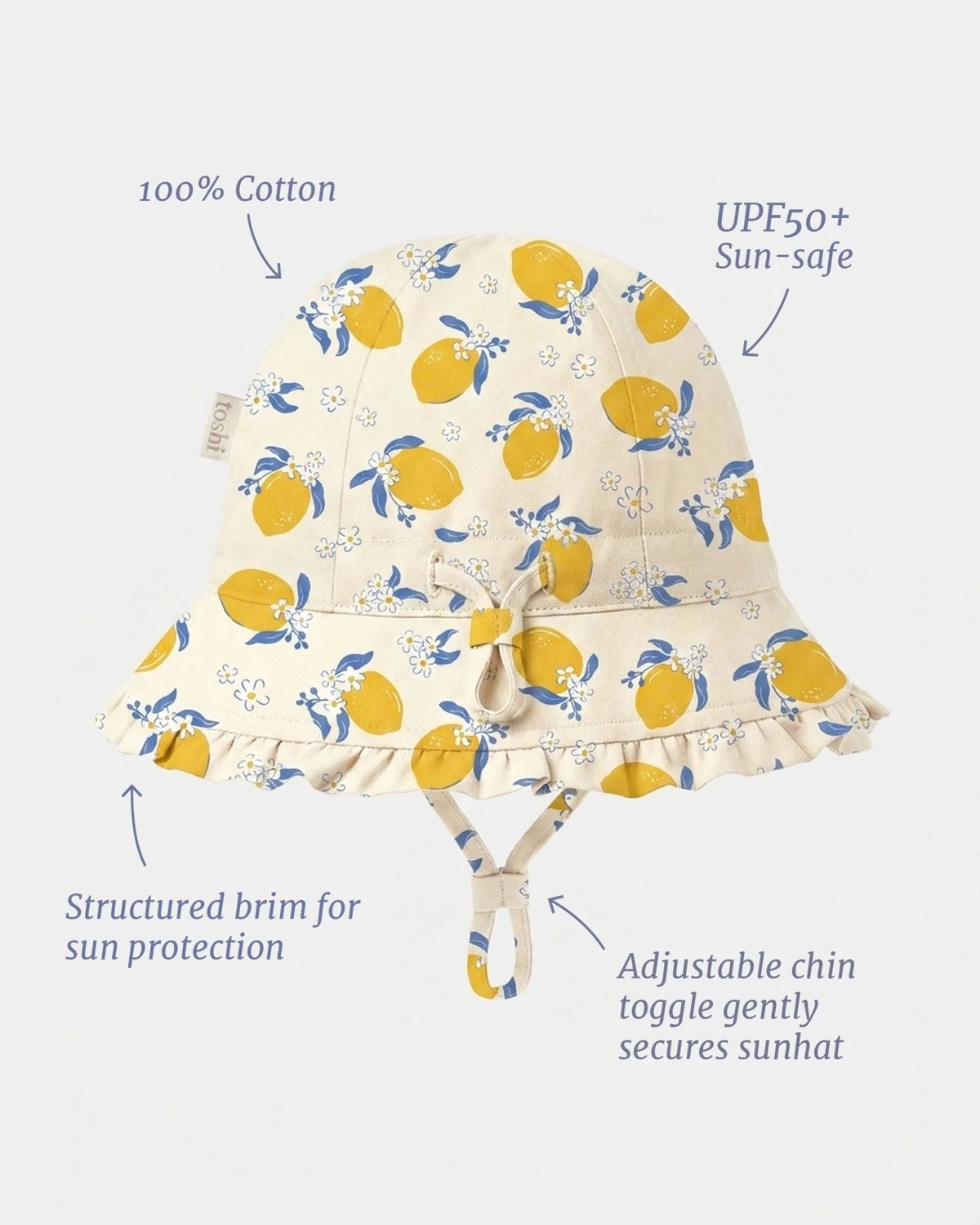 Lemonade Cream Bell Hat Arcadia UPF 50+ | Toshi