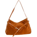 Victor Suede Camel Handbag