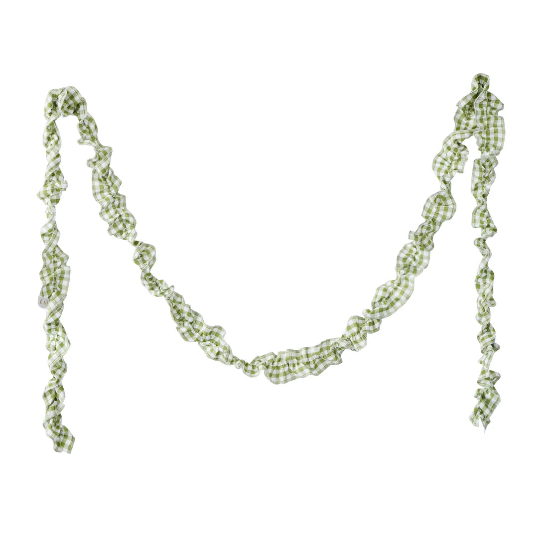 Ruffle Gingham Garland | Green/White