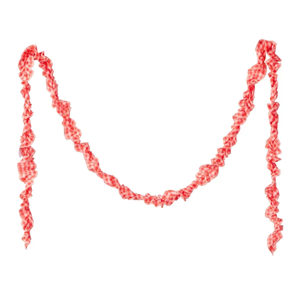Ruffle Gingham Garland | Red/Pink