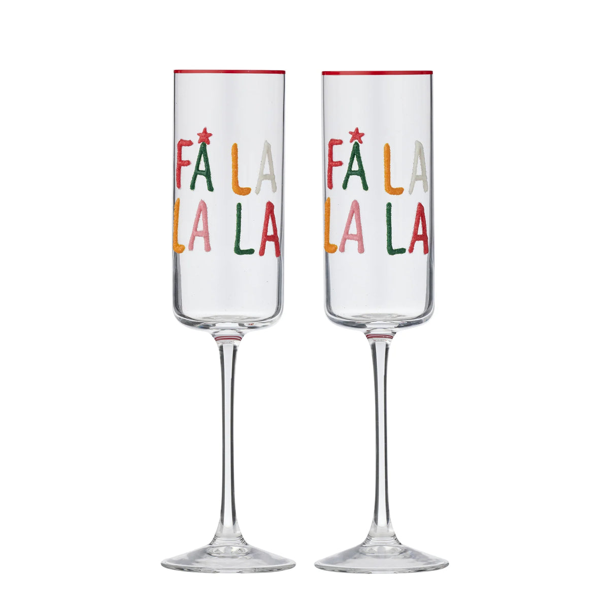 Fa La La La Glass Flute | Set of 2