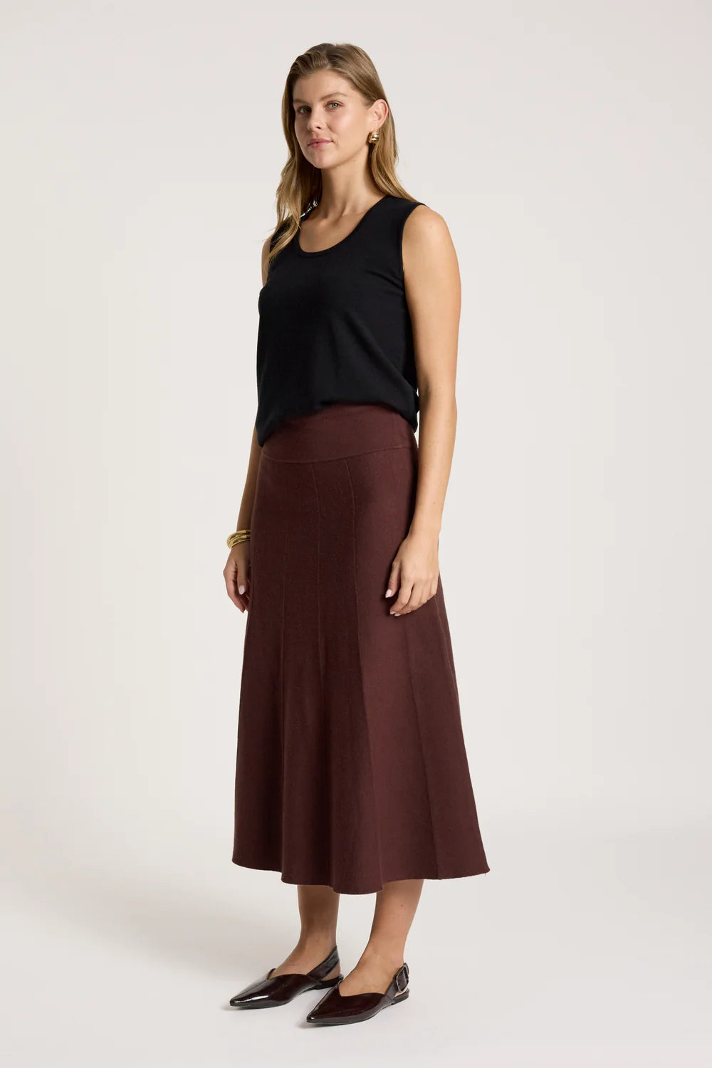 Zala Knit Skirt - Mahogany