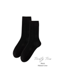 Black Toasty Toes Woollen Ribbed Crew Socks