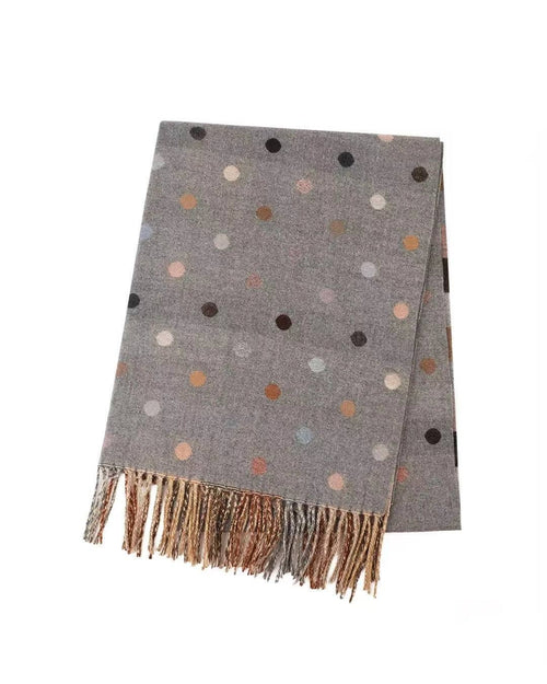 Reversible Polka Dot & Check Winter Scarf – Spotty Dotty Grey