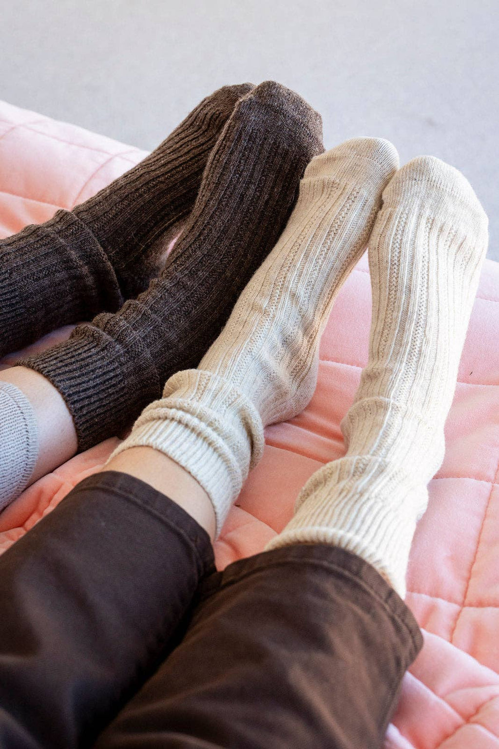 Cream Toasty Toes Woollen Ribbed Crew Sock