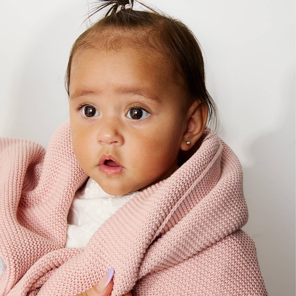 Pram Knitted Blanket | Dusty Rose