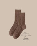 Men's Chocolate Toasty Toes Woollen Ribbed Crew Socks