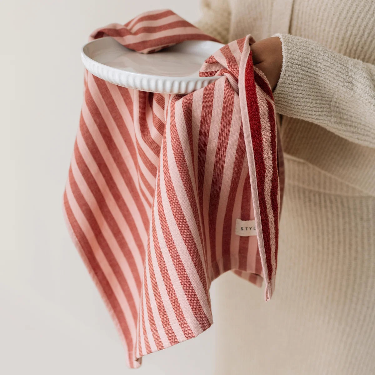 Styleware Between The Lines Tea Towel | Red Velvet