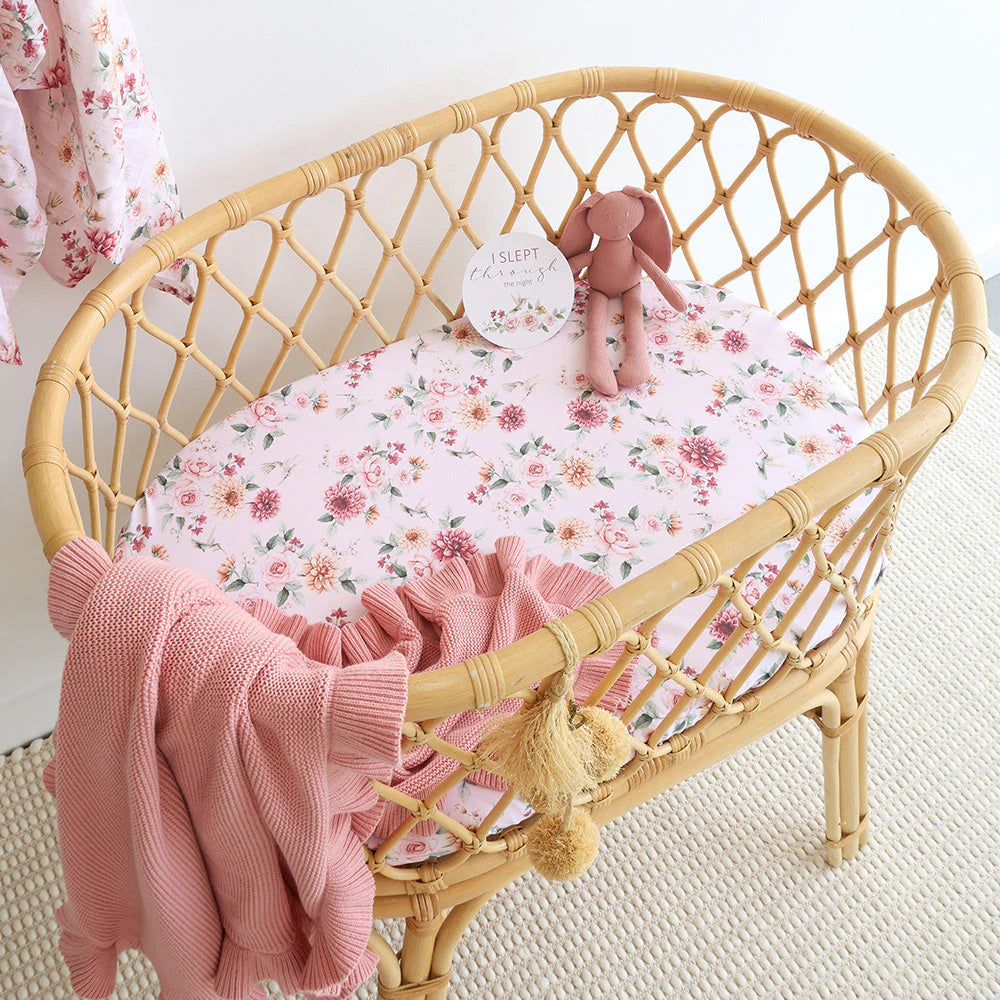 Snuggle Hunny Birds & Blooms Organic Bassinet Sheet / Change Pad Cover