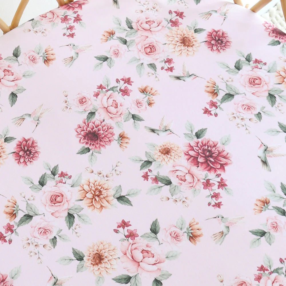 Snuggle Hunny Birds & Blooms Organic Bassinet Sheet / Change Pad Cover