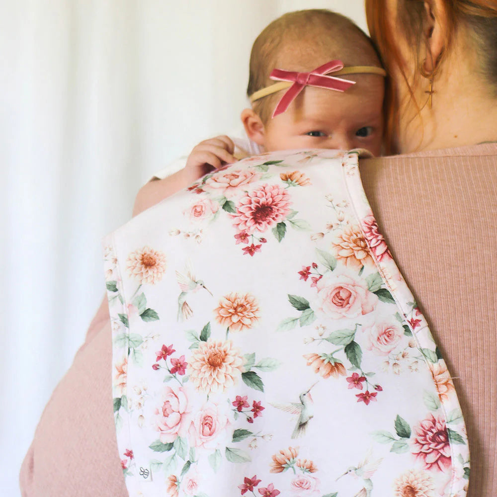 Snuggle Hunny Birds & Blooms Organic Cotton Burp Cloth