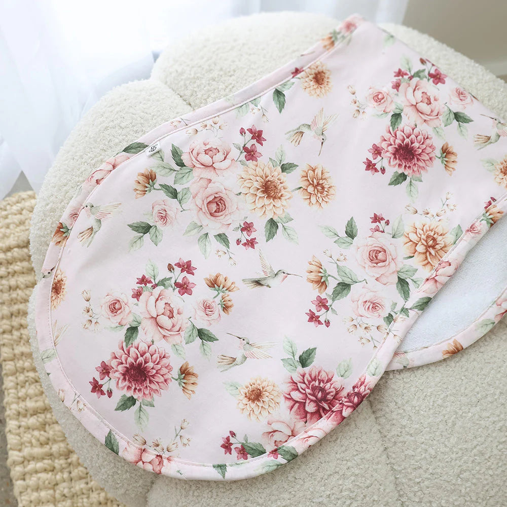 Snuggle Hunny Birds & Blooms Organic Cotton Burp Cloth
