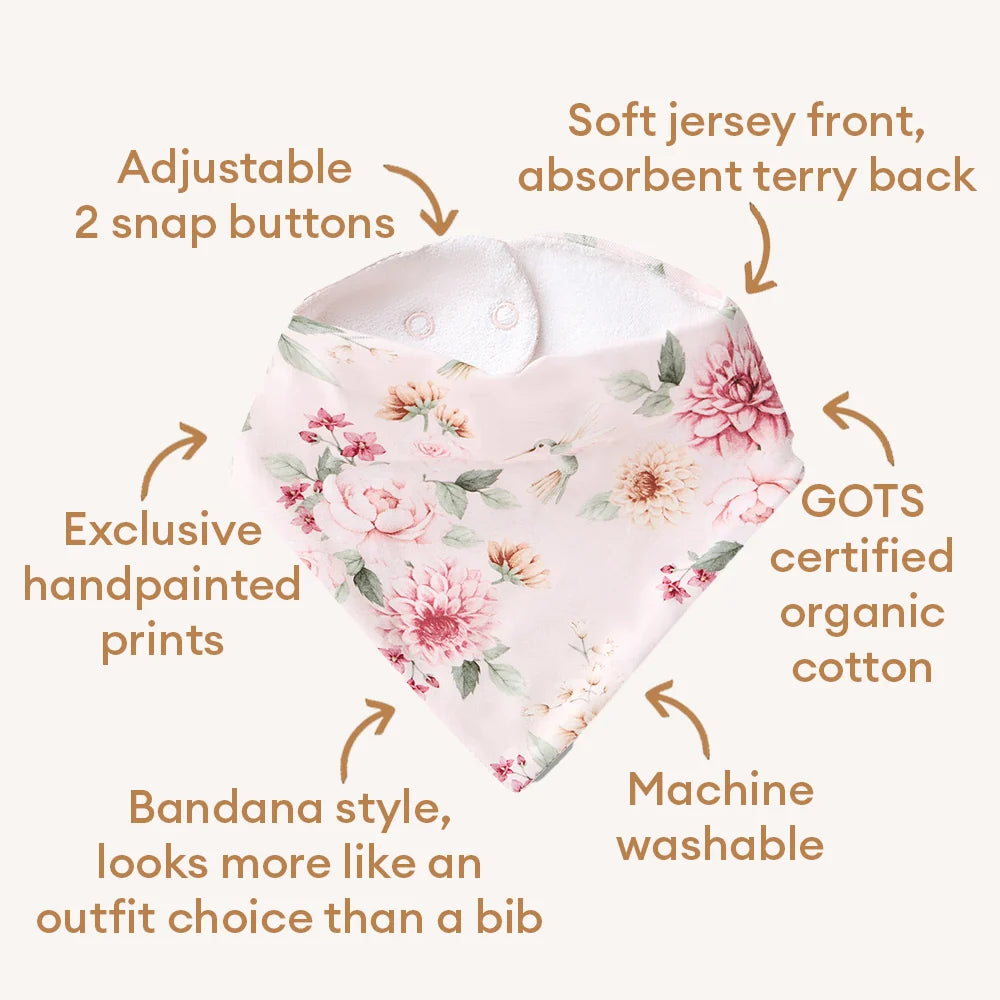 Snuggle Hunny Birds & Blooms Organic Dribble Bib