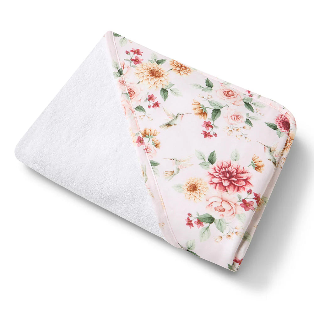 Snuggle Hunny Birds & Blooms Organic Hooded Baby Towel