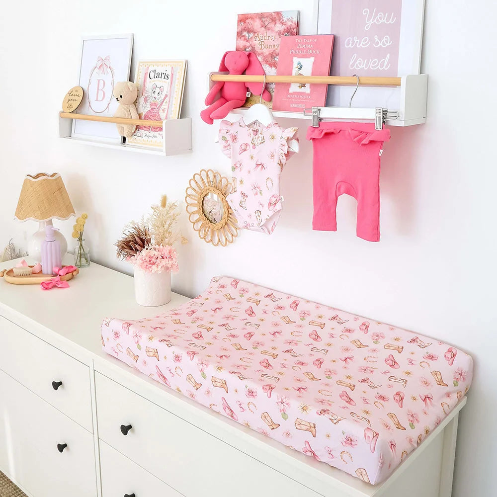 Snuggle Hunny Boots & Bows Organic Bassinet Sheet / Change Pad Cover